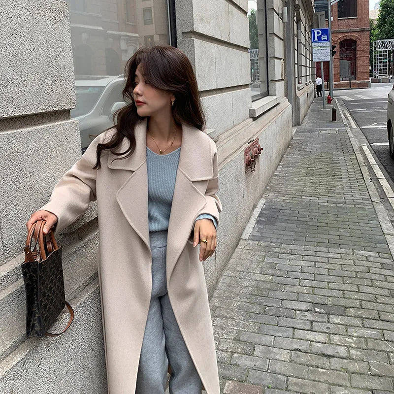 Ladies’ 100% Cashmere Double-Sided Long Coat