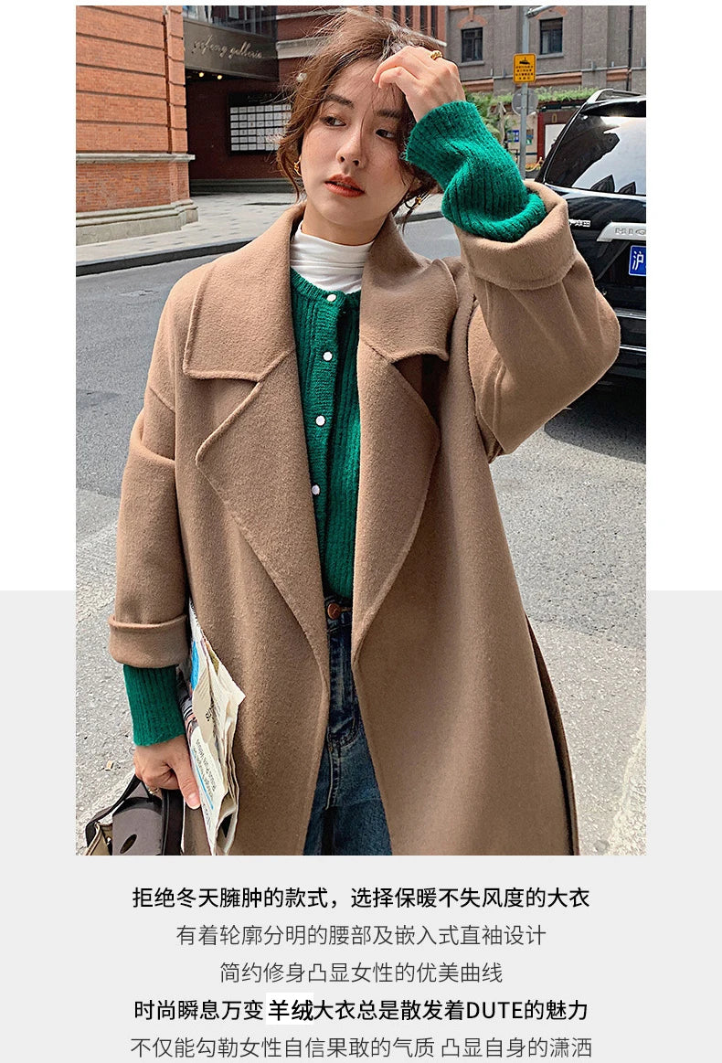 Ladies’ 100% Cashmere Double-Sided Long Coat