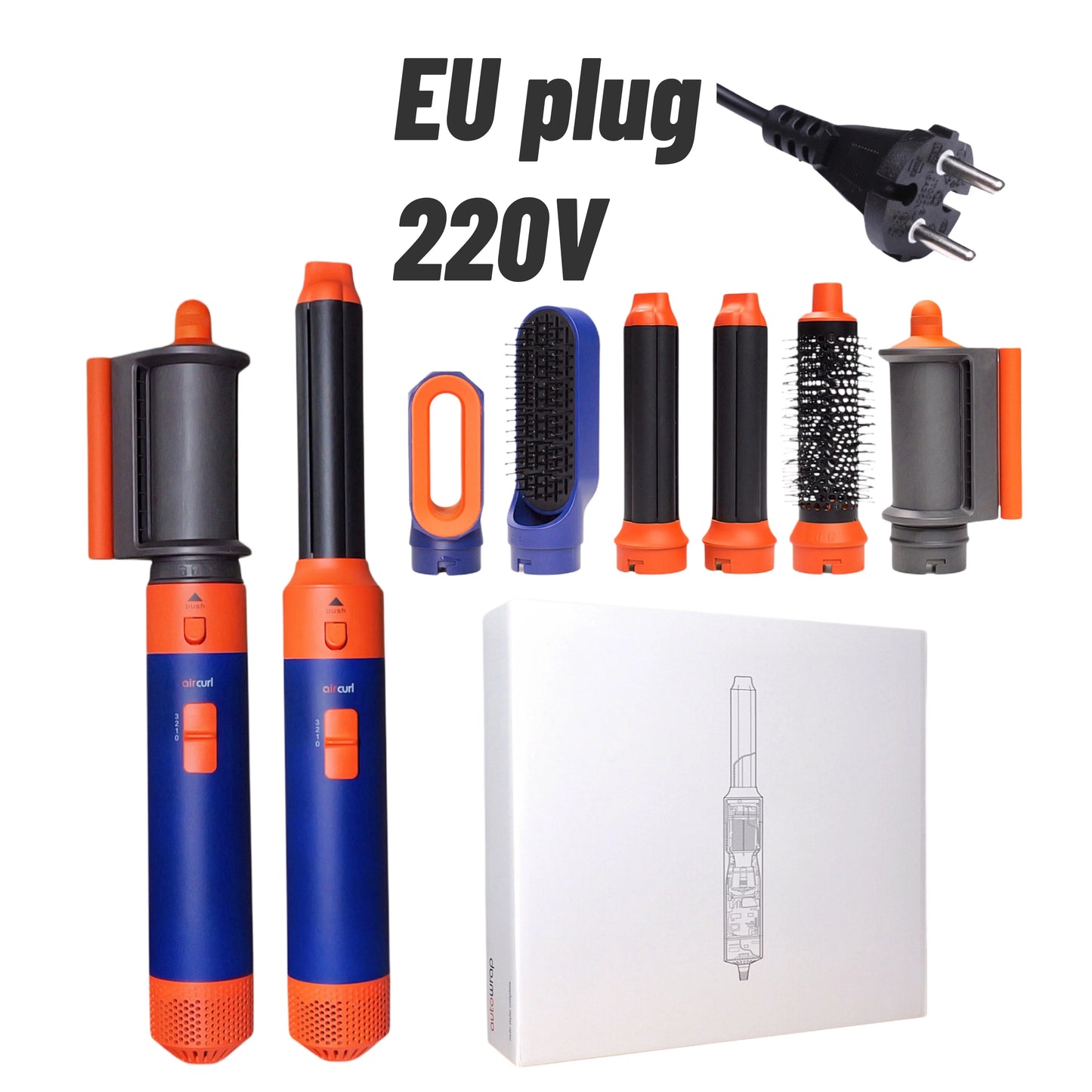 AirLuxe Pro 6: 6 in 1 hair styler With Curling Barrel Hot Air Brush Styling Tool MultiStyler