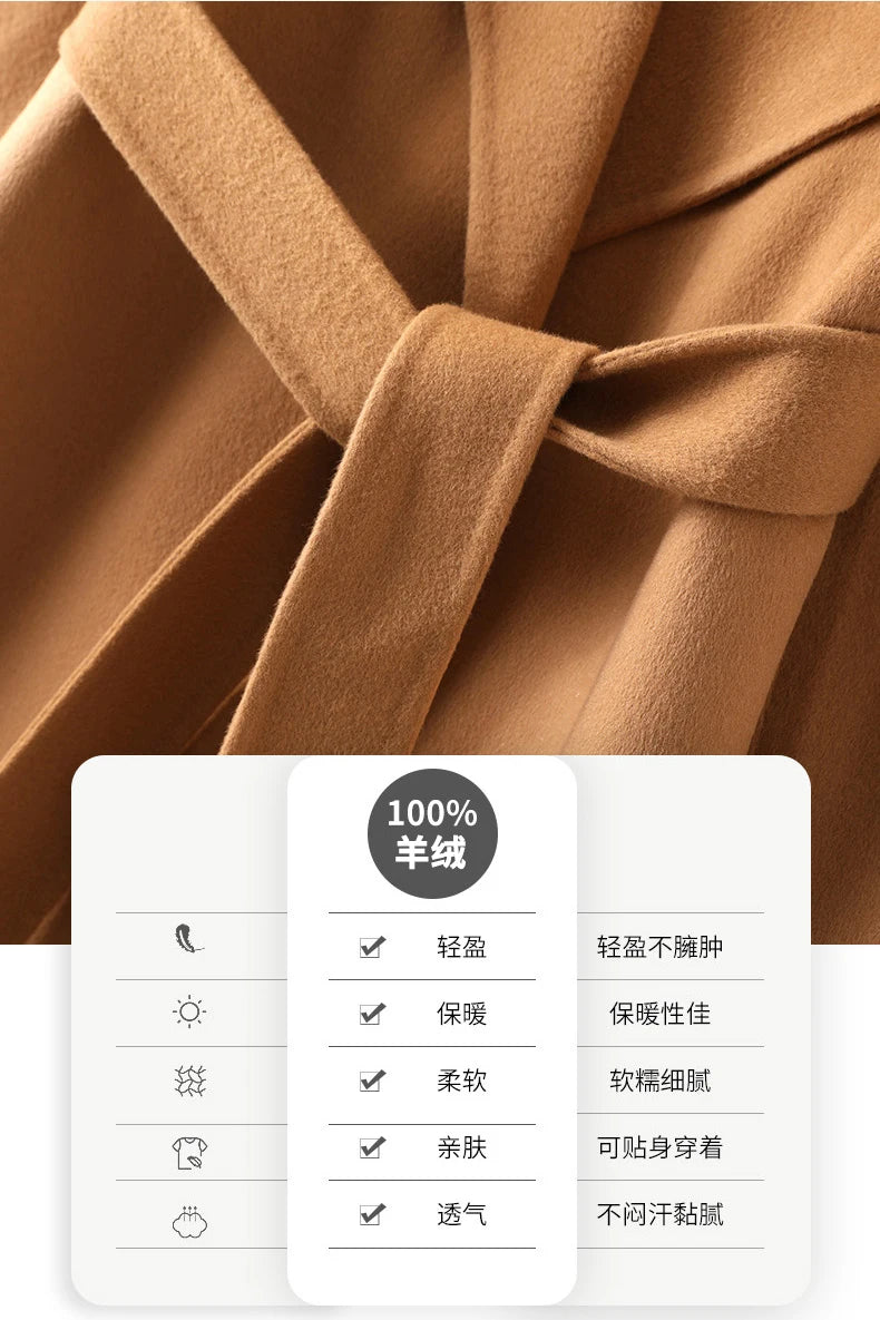 Ladies’ 100% Cashmere Double-Sided Long Coat