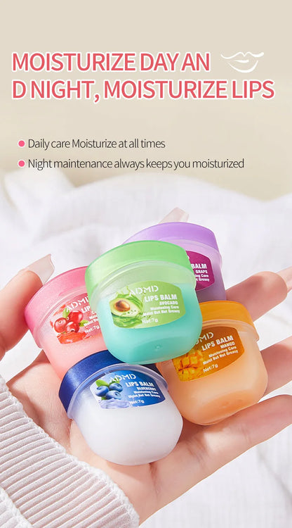 ADMD™ – Fruit Kiss Collection: 8-Piece Moisturising Lip Balm Set (Anti-Cracks)