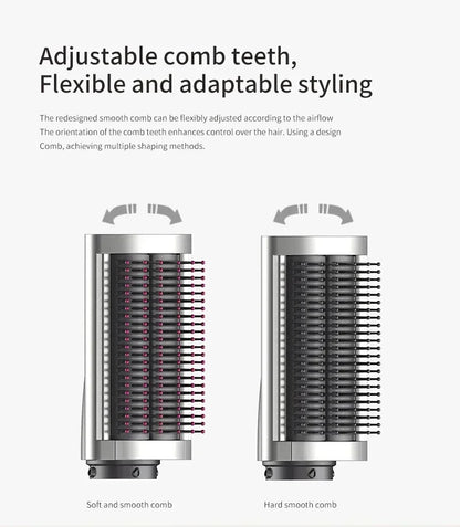 AirLuxe Pro: 6-in-1 hair dryer set multi-function curling iron hair straightener hot air comb styling set for home salon-like effect