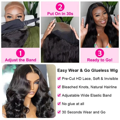 LuxeWave™ Glueless HD Lace Human Hair Wig