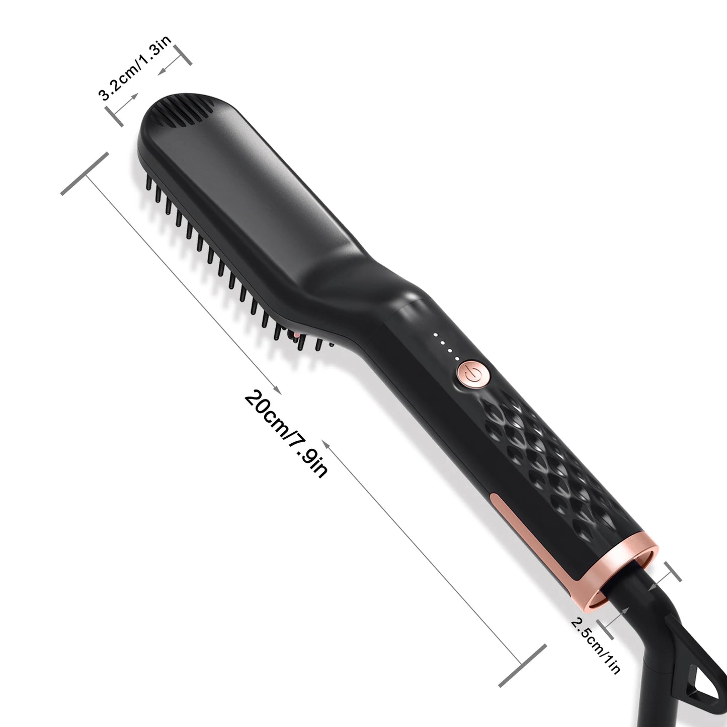 GroomEase™ Ionic Straightener: Hot Comb Straightener Heating Comb For Men Beard Electric Negative Ion Hair Straightening Brush Wet Dry Use Quick Hair Styler