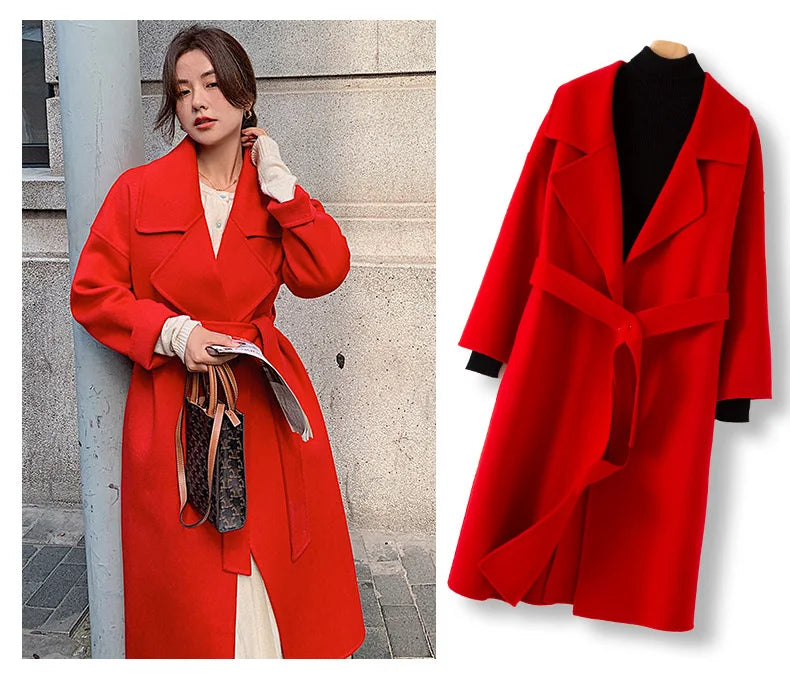 Ladies’ 100% Cashmere Double-Sided Long Coat