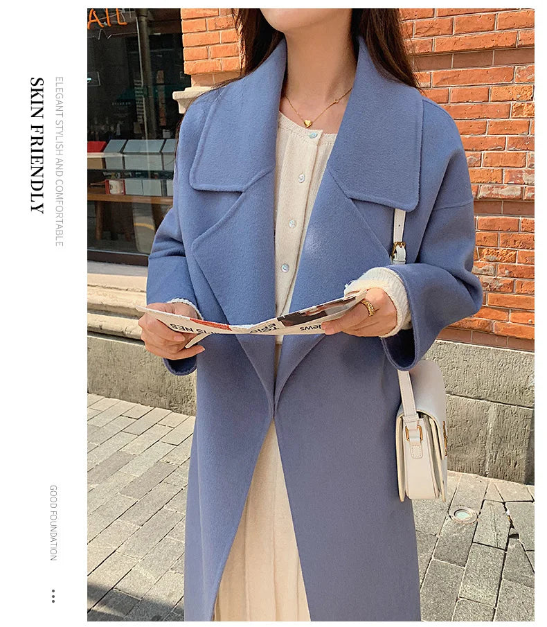 Ladies’ 100% Cashmere Double-Sided Long Coat