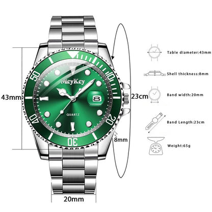 1PC Men's Luxury Watch Business Style Men's Calendar Simple Dial Quartz Watch Best Gift for Men