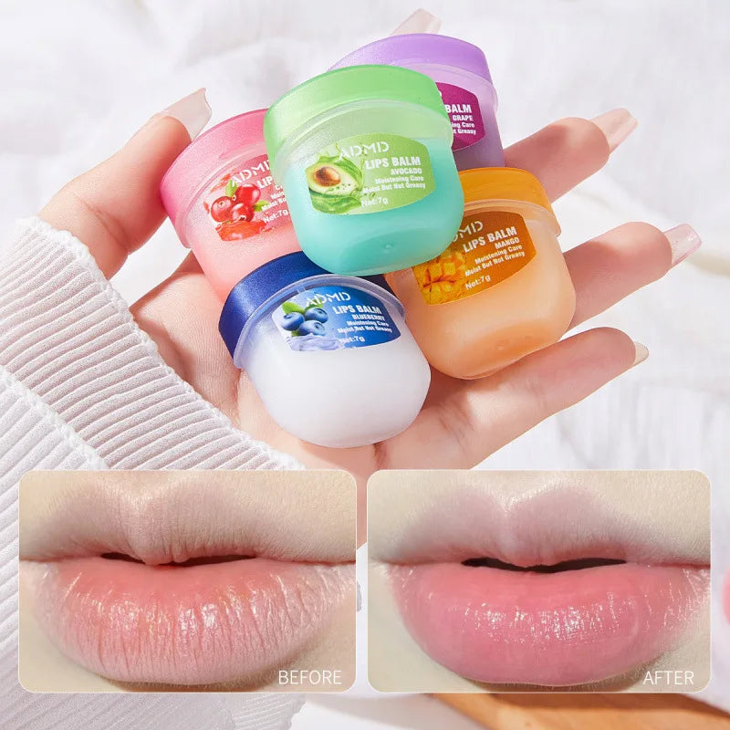 ADMD™ – Fruit Kiss Collection: 8-Piece Moisturising Lip Balm Set (Anti-Cracks)