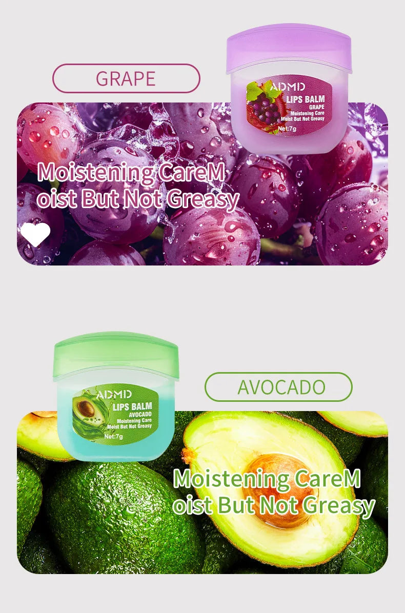 ADMD™ – Fruit Kiss Collection: 8-Piece Moisturising Lip Balm Set (Anti-Cracks)