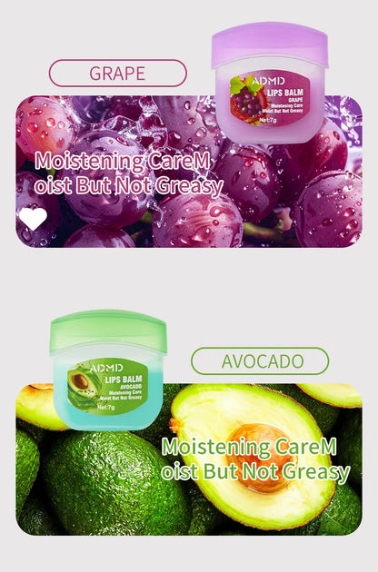 ADMD™ – Fruit Kiss Collection: 8-Piece Moisturising Lip Balm Set (Anti-Cracks)