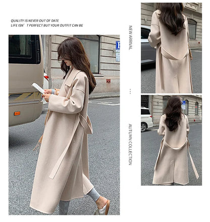 Ladies’ 100% Cashmere Double-Sided Long Coat