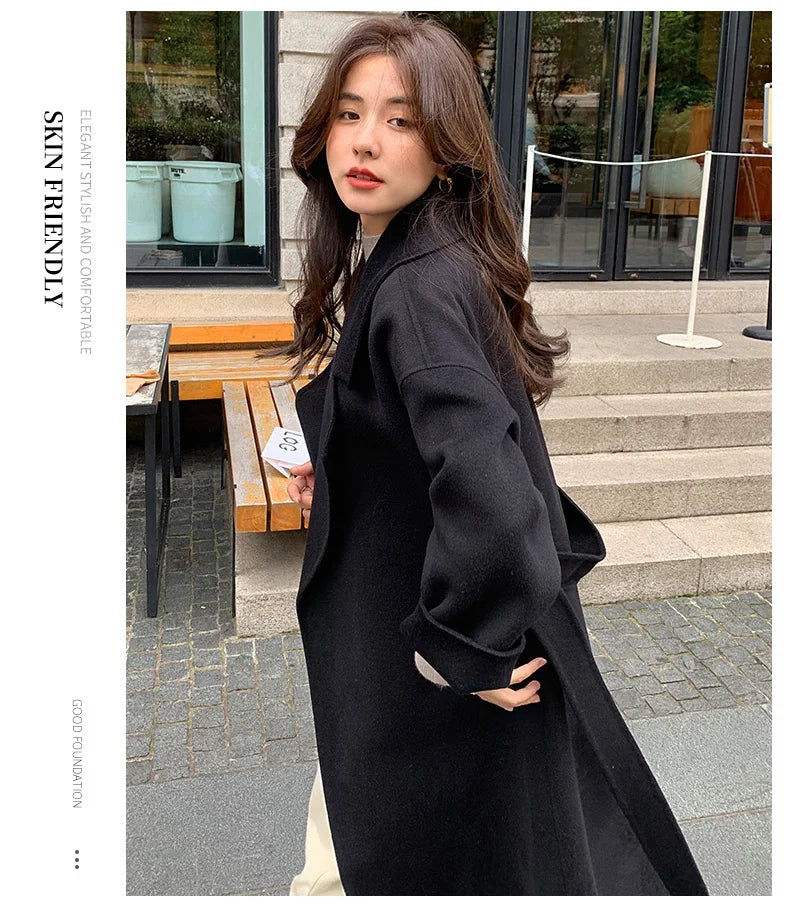 Ladies’ 100% Cashmere Double-Sided Long Coat