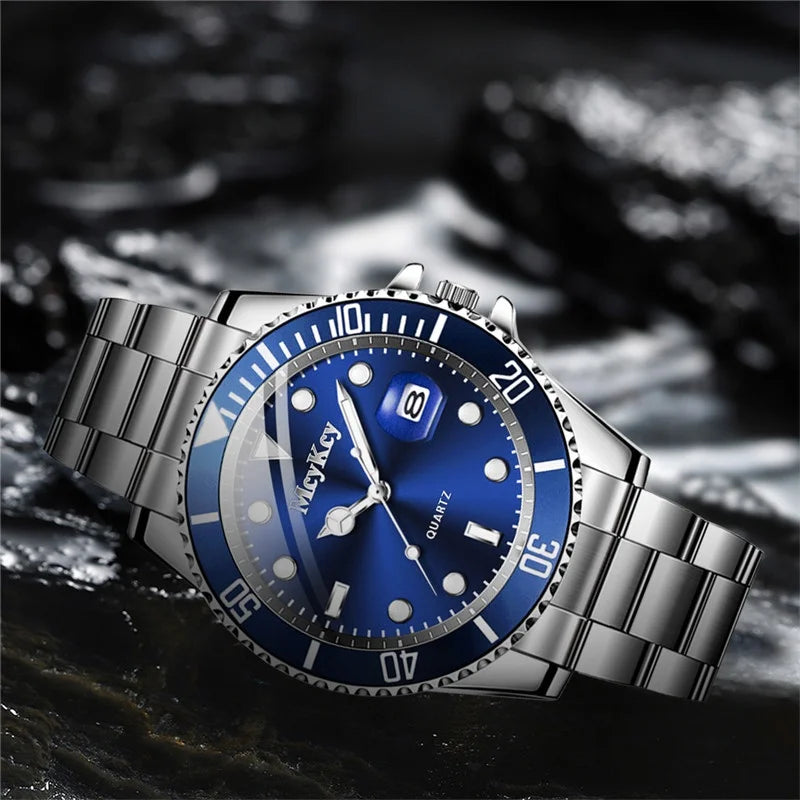 1PC Men's Luxury Watch Business Style Men's Calendar Simple Dial Quartz Watch Best Gift for Men