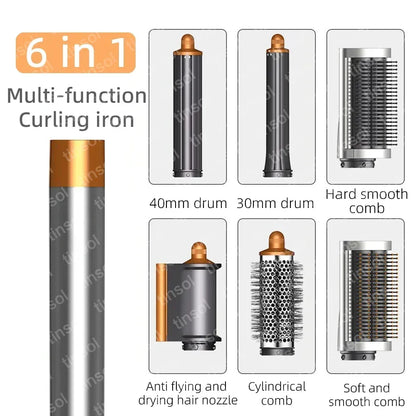 AirLuxe Pro: 6-in-1 hair dryer set multi-function curling iron hair straightener hot air comb styling set for home salon-like effect