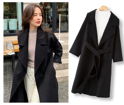 Ladies’ 100% Cashmere Double-Sided Long Coat