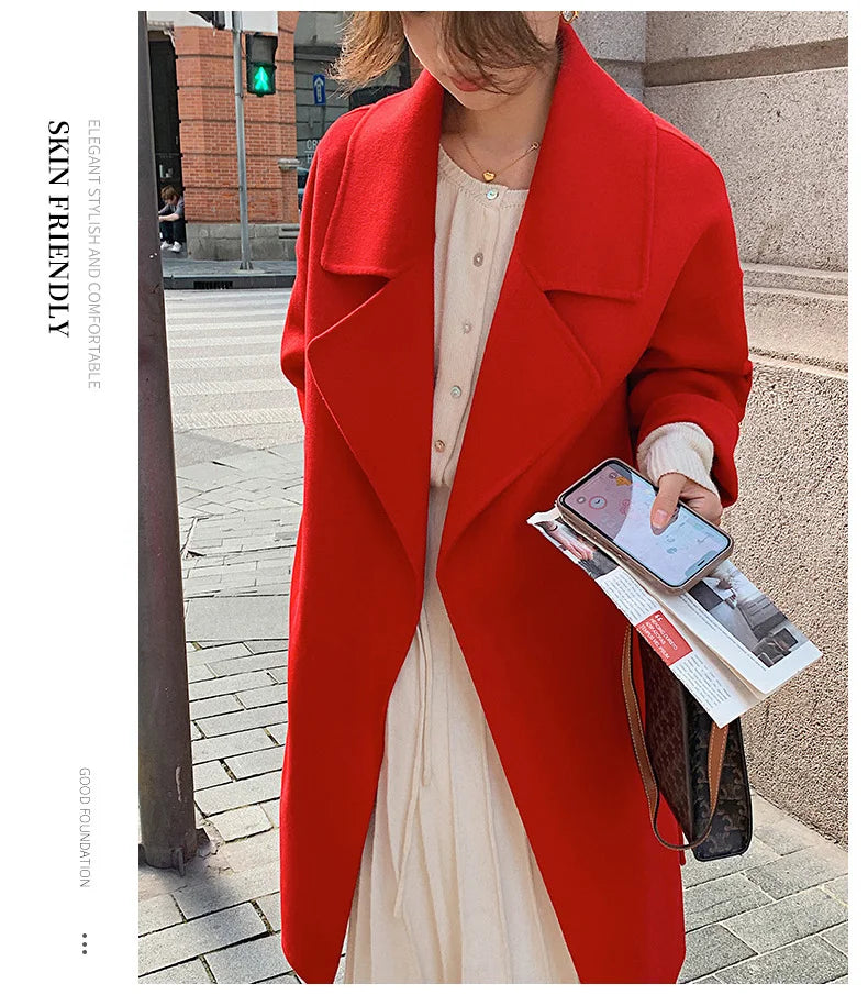 Ladies’ 100% Cashmere Double-Sided Long Coat