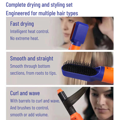 AirLuxe Pro 6: 6 in 1 hair styler With Curling Barrel Hot Air Brush Styling Tool MultiStyler