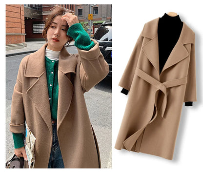 Ladies’ 100% Cashmere Double-Sided Long Coat