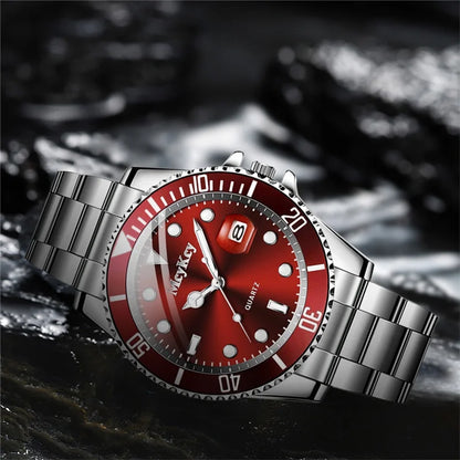 1PC Men's Luxury Watch Business Style Men's Calendar Simple Dial Quartz Watch Best Gift for Men