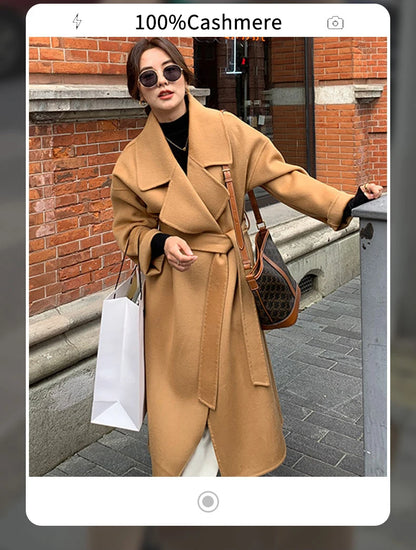 Ladies’ 100% Cashmere Double-Sided Long Coat