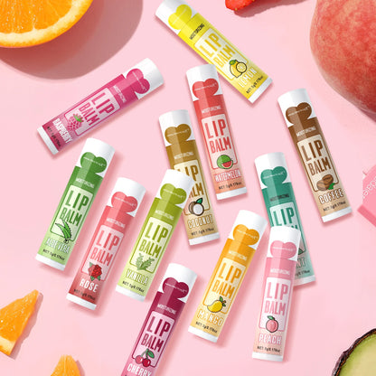 Set of 36 units of 5g Moisturizing Lip Balm, providing deep hydration and shine for the lips, a great gift for your friends to carry in their bag and think of you.