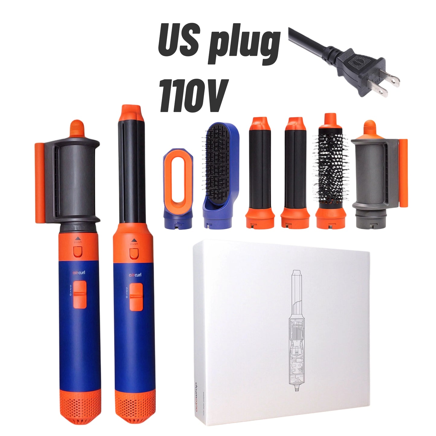 AirLuxe Pro 6: 6 in 1 hair styler With Curling Barrel Hot Air Brush Styling Tool MultiStyler