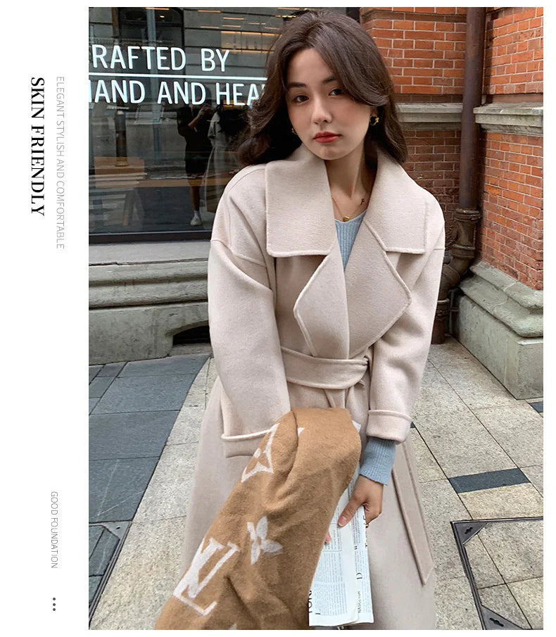 Ladies’ 100% Cashmere Double-Sided Long Coat