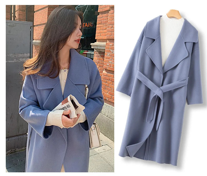 Ladies’ 100% Cashmere Double-Sided Long Coat