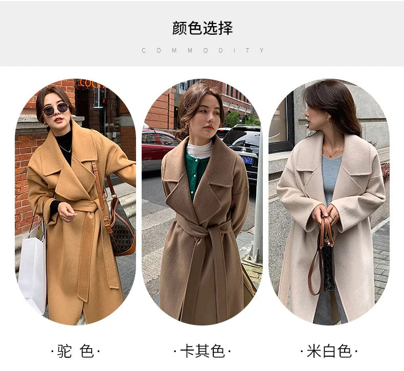 Ladies’ 100% Cashmere Double-Sided Long Coat