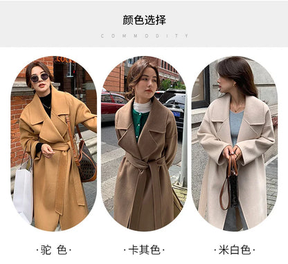 Ladies’ 100% Cashmere Double-Sided Long Coat