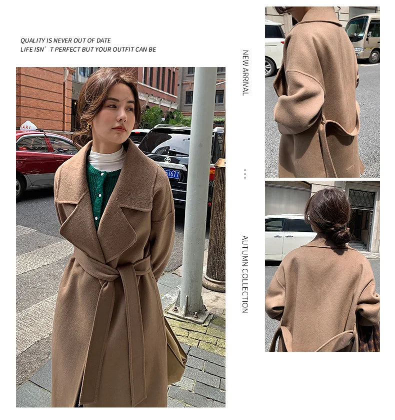 Ladies’ 100% Cashmere Double-Sided Long Coat
