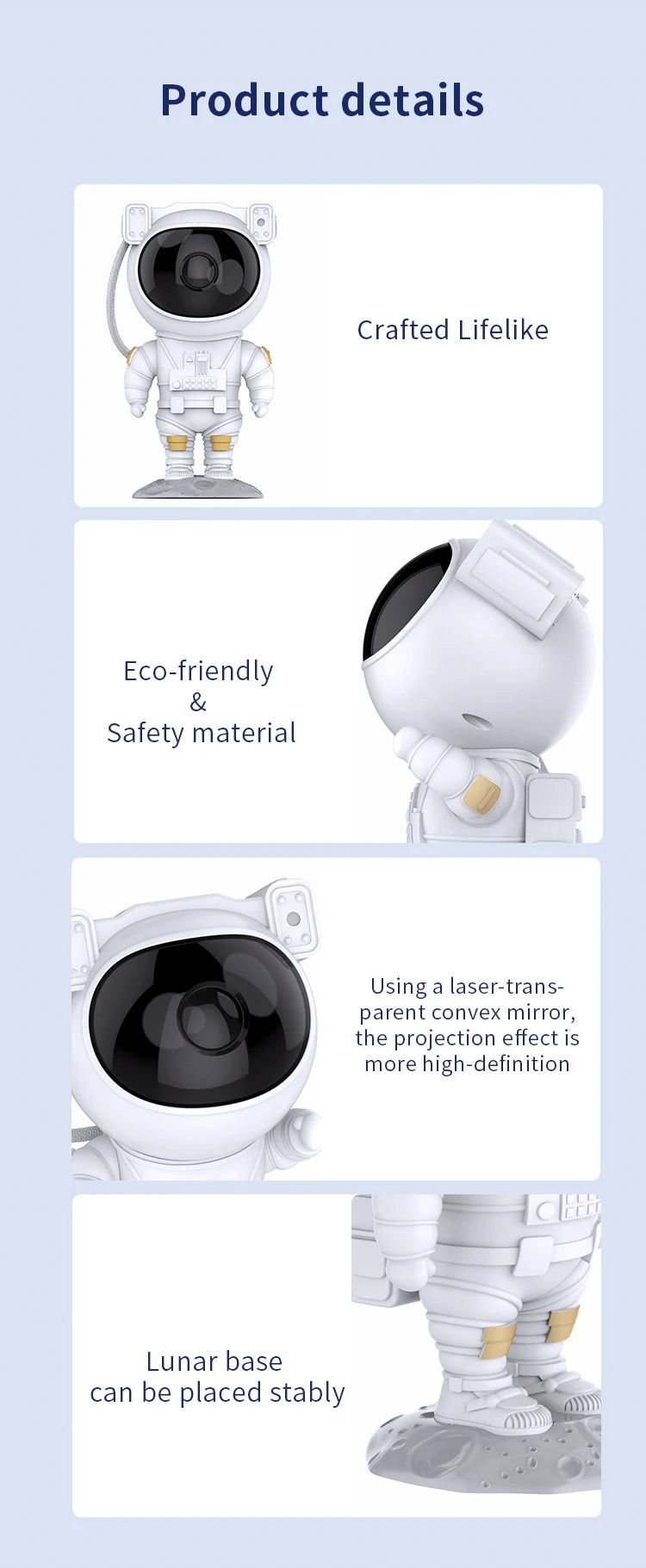 Luminova™ Smart WIFI Galaxy Star Projector Starry Sky Lights USB LED Night Light App Control Astronaut Bedroom Decor Atmosphere Table Lamp