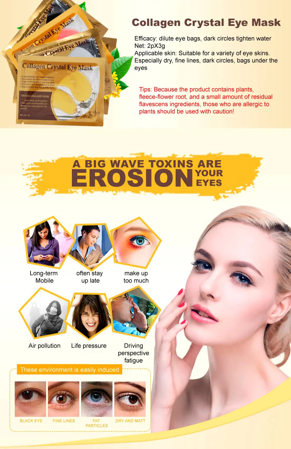 GoldenGlow™ Collagen Eye Masks