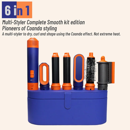 AirLuxe Pro 6: 6 in 1 hair styler With Curling Barrel Hot Air Brush Styling Tool MultiStyler